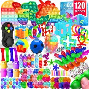Fidget Toys, 120 Pack Fidgets Set Stocking Stuffers for Kids Party Favors